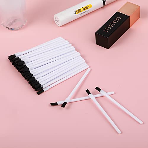 Prasacco 50 Pcs Disposable Lip Brushes and Nail Polish Wands, White