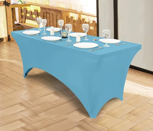 Utopia Kitchen 6FT Spandex Table Cloth - Blue Mist, Fitted & Washable