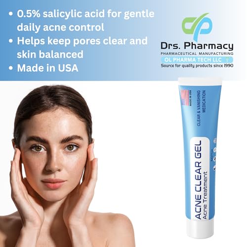 Drs. Pharmacy Acne Clear Gel with 0.5% Salicylic Acid, 1 oz