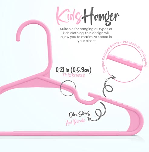 Utopia Home Baby Pink Kids Hangers - 40 Pack, 11.5 Inch Non-Slip