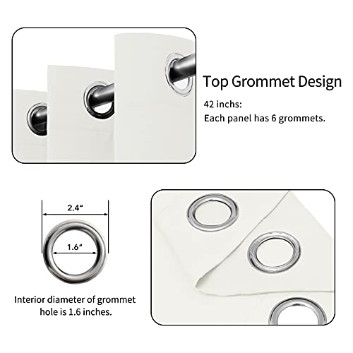 Easy-Going Ivory Thermal Grommet Curtains, 42x63 in, 2 Panels