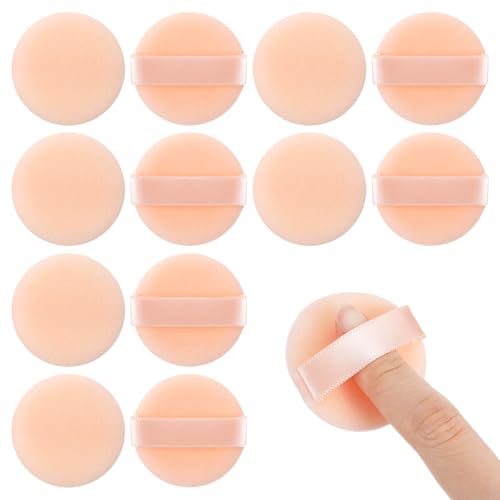 Shimmeroo 12Pcs Mini Makeup Puff Soft Finger Puffs for Foundation and Powder