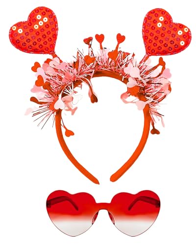 Valentine Heart Headband and Sunglasses Party Accessory Set