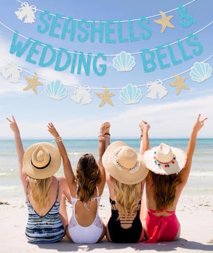 Seashells & Wedding Bells Banner Garland for Coastal Bachelorette Party