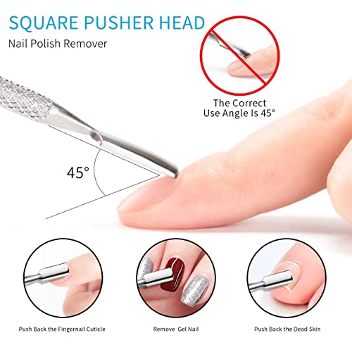 HaimiLiya Stainless Steel Dual-End Cuticle Pusher and Gel Polish Remover