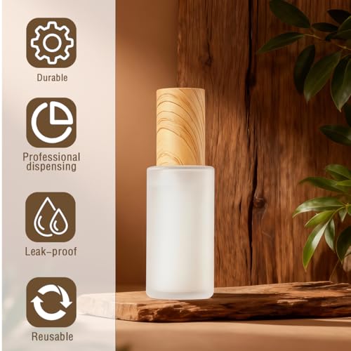 Elandy Frosted Glass Lotion Pump Bottles 20ml 3Pcs Travel Dispenser
