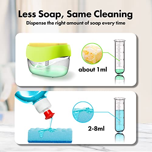 2-in-1 Dish Soap Dispenser with Sponge Holder - Yellow-Green