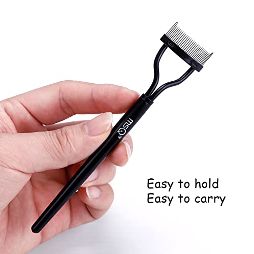 MSQ Stainless Steel Eyelash Comb and Separator Tool with Protective Cover