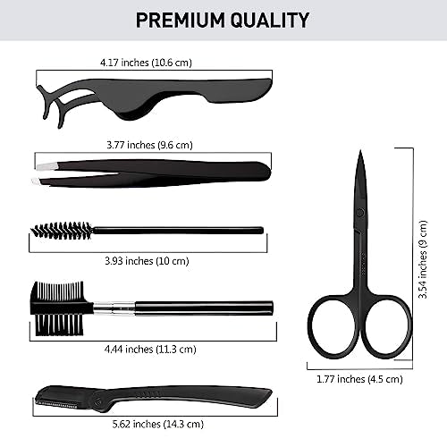 Kootinn 6-in-1 Eyebrow Trimmer Kit with Scissors, Razors, and Tweezers