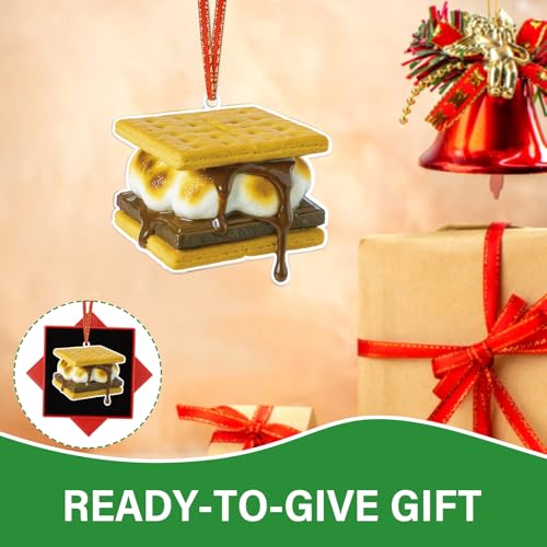 JUESMOS Smores Christmas Ornament - 2D Acrylic Food Decoration