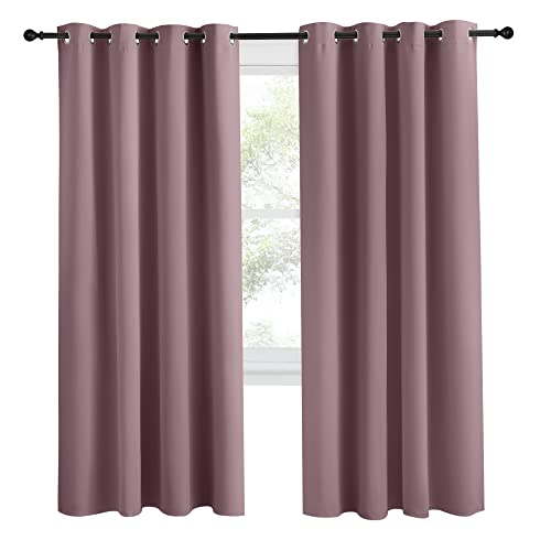 NICETOWN Dry Rose Blackout Curtain Panel, 55" x 78"