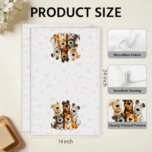 Multi 0375 Funny Dog Kitchen Towels - Dog Gifts for Women - Dog Decor