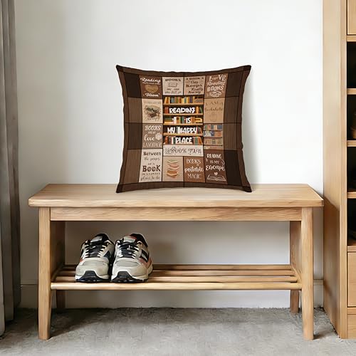 18x18 Reading Pillow Cover for Book Lovers - Cozy Decorative Accent