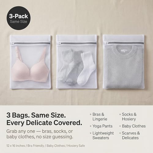 BESAXA Mesh Laundry Bags for Delicates - 3 Pack, 12x16 Inches