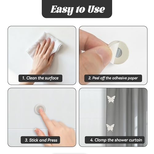 Magnetic Silicone Shower Curtain Clips - 3 Pack, Windproof & Waterproof