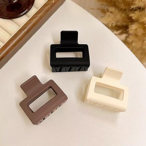 Faucye 8 Pack Medium Hair Claw Clips Matte Nonslip Rectangle Hair Jaw Clips