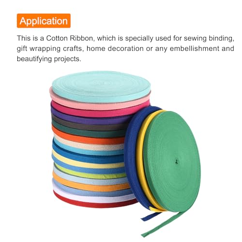 PATIKIL Cotton Twill Tape 3/8 Inch 25 Yards Herringbone Ribbon for Sewing