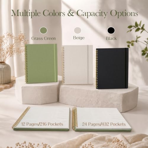 Remowith 216-Pocket Photo Album for 2x3 Instant Photos - Beige Linen