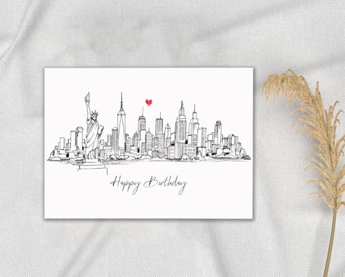 New York City Birthday Card - Skyline Travel Keepsake 5x7
