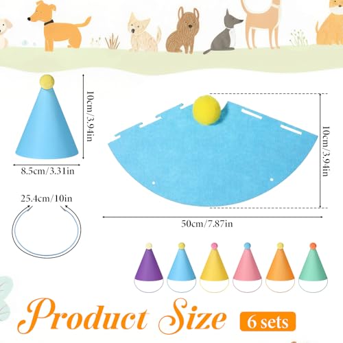 6 Mini Party Hats for Small Pets - Vibrant Birthday Cone Hats