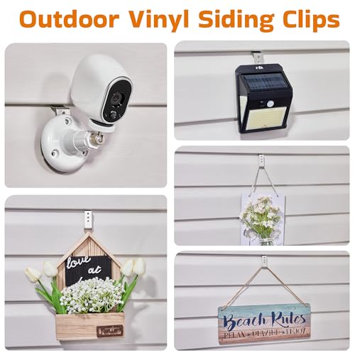 ANDGOO 8 Pack Vinyl Siding Hooks - No Drill Installation Clips