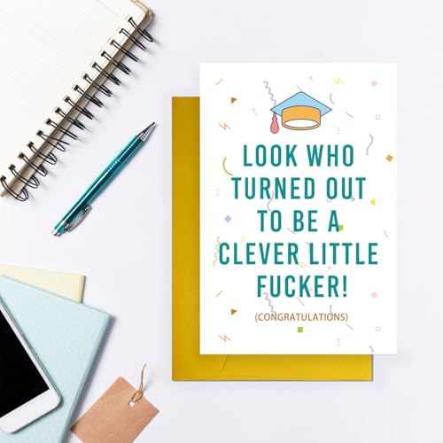Funny Graduation Card for Him/Her - Humorous Congrats Gift