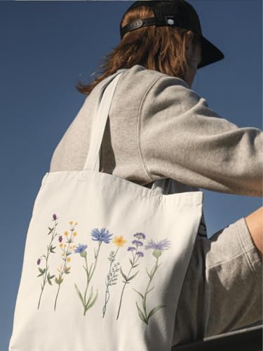 Aesthetic Cotton Canvas Tote Bag for Women - Reusable & Stylish
