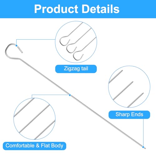 15-Pack Stainless Steel Skewers for Grilling Kabobs & Turkey