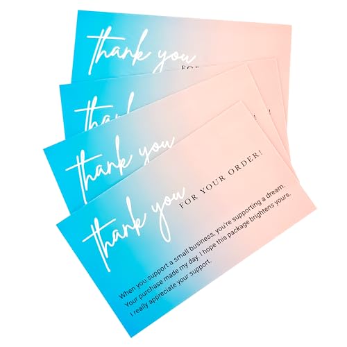 Elegant Gradient Thank You Cards - Pack of 100, Durable Design