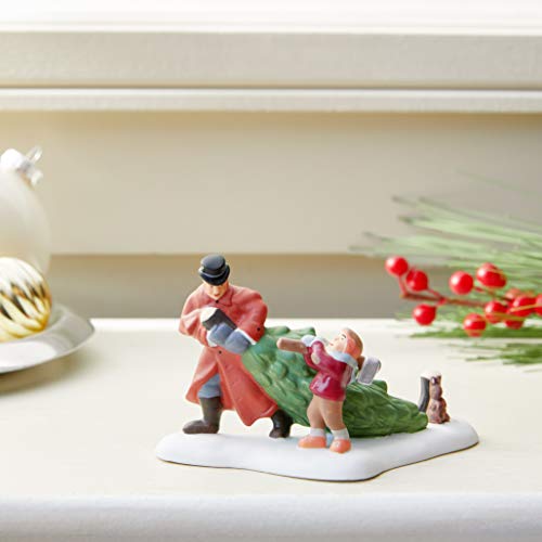 Christmas Village Figurine - Dickens' Series Father and Son Tree Cutting Accessory