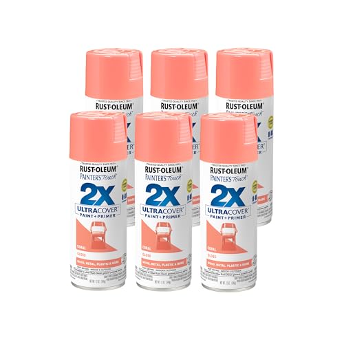 Rust-Oleum Painter's Touch 2X Ultra Cover Spray Paint - Gloss Coral, 12 oz (Pack of 6)