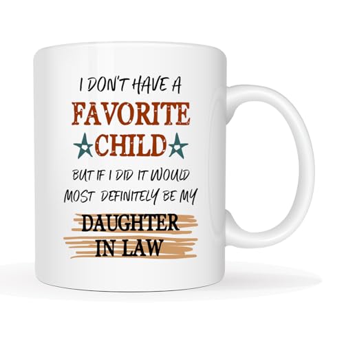 Funny Mother-in-Law Mug - Favorite Child Quote, 11 Oz Coffee Cup Gift