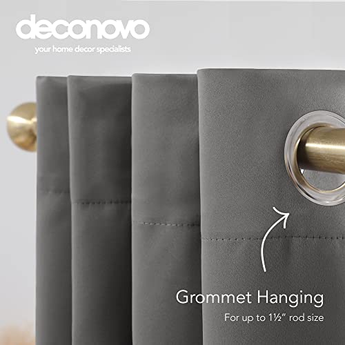 Deconovo Blackout Curtain Panel, Light Grey, 52"W x 63"L, Thermal Insulated