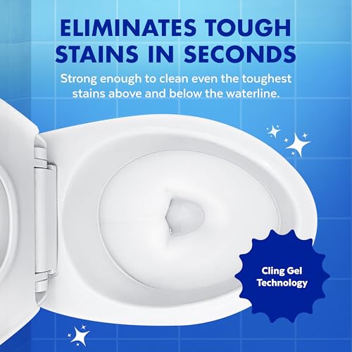 Lysol Toilet Bowl Cleaner Clinging Gel, 24 oz, 2 Pack - Disinfecting & Deodorizing