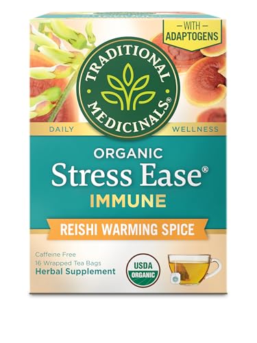 Traditional Medicinals Organic Stress Ease Immune Reishi Warming Spice Tea - 16 Bags