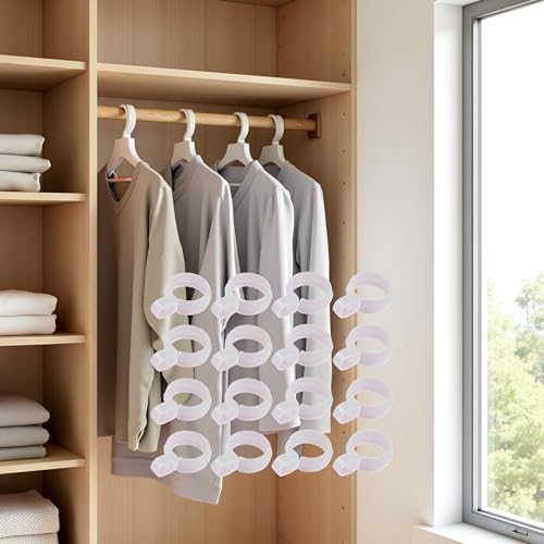 50Pcs White Plastic Hanger Hooks for Clothes & Laundry