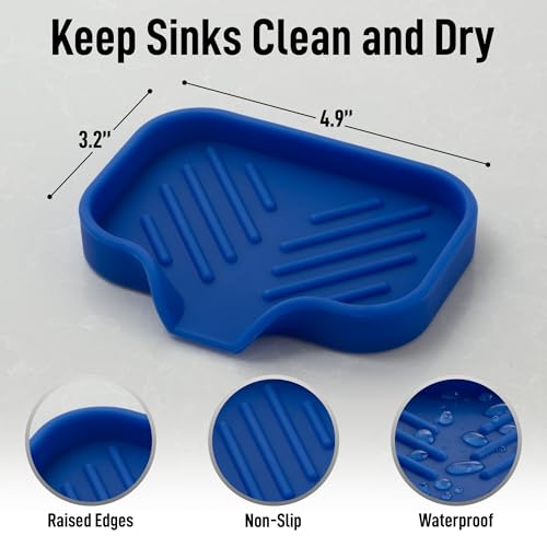 Zulay Kitchen Silicone Sponge Holder - Compact Sink Organizer Tray