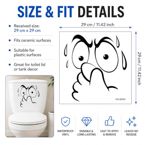 Veloshine Toilet Lid Decals - Reusable Abstract Animal Bathroom Stickers
