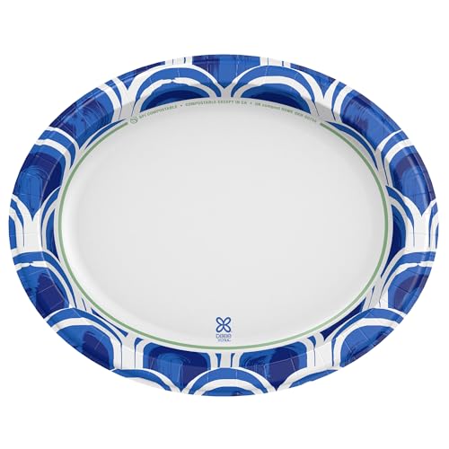 Large Dixie Ultra Disposable Paper Platters, 10x12.5 Inches, Pack of 25