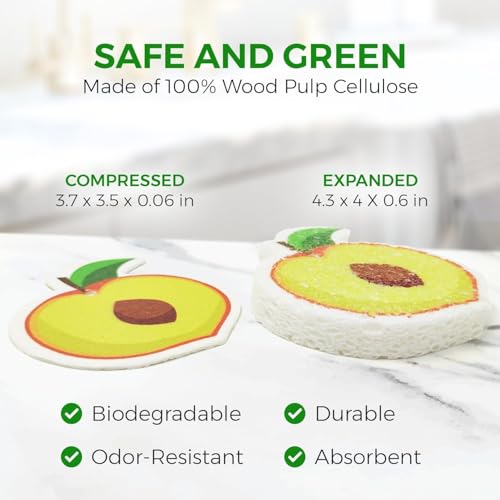 AIRNEX Eco-Friendly Fruit Shaped Kitchen Sponges - Pack of 8