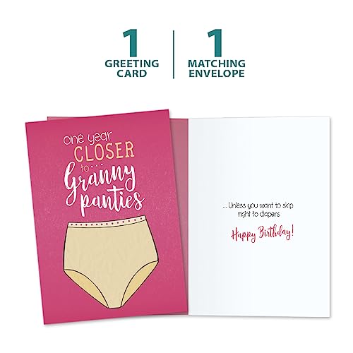 Humorous Birthday Card with Matching Envelope - Granny Panties - 5x7