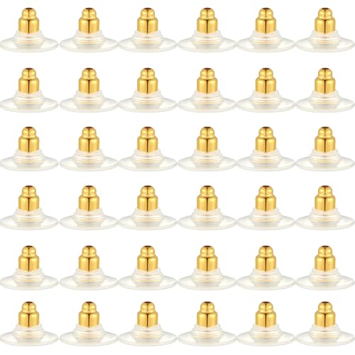 Wullina Hypoallergenic Silicone Earring Backs - 100PCS Clear Replacement for Studs
