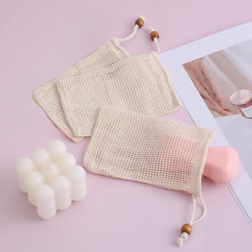 Sliverdew Natural Sisal Soap Exfoliating Bag Pouch with Drawstring (5 Pack)