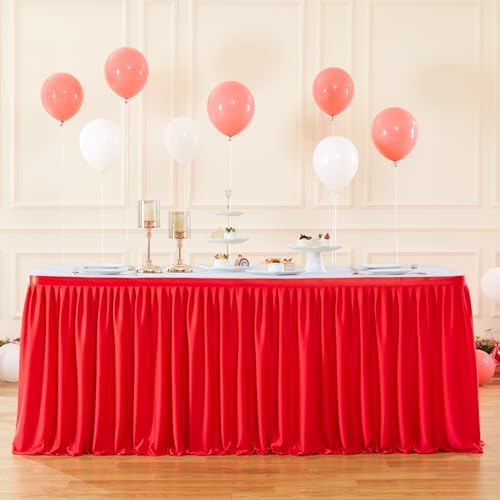 9ft Red Pleated Table Skirt for Rectangle Tables Wedding Party Banquet Decor - Variation of THIS listing