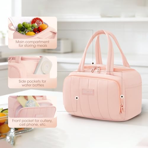 SODEER 7L Insulated Lunch Bag for Women - Leakproof Pink Cooler Tote