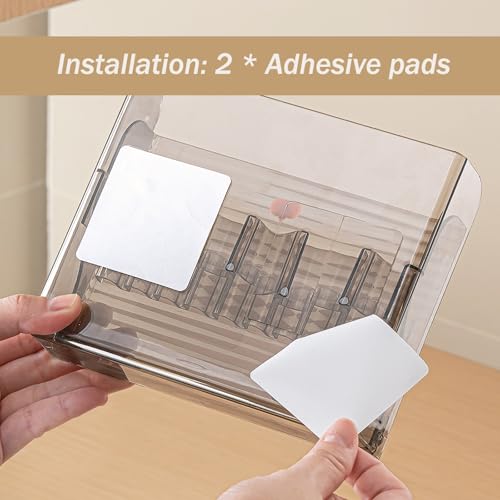 Clear Wall-Mounted Makeup Organizer with 16 Slots - MORNITE