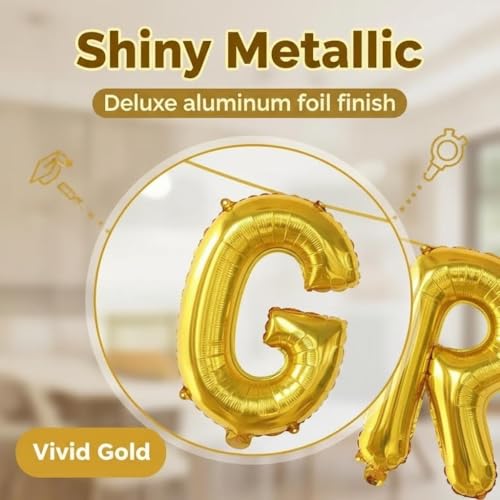 16 Inch Gold Congrats Grad Balloon Banner for Graduation Party