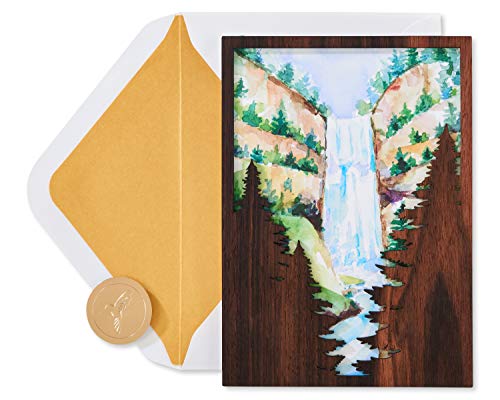 Papyrus Spectacular Birthday Card for Him - Forest Waterfall Design