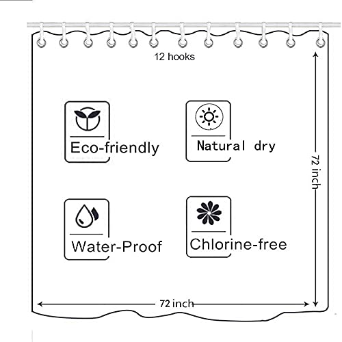 Funny Dinosaur Shower Curtain 72"x72" - Cute Black & White Design