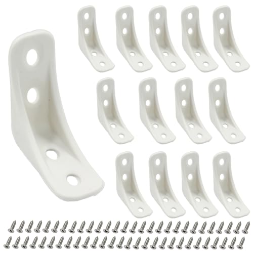 Rierdge 30-Pack Plastic Corner Brackets, 39mm 90-Degree Nylon Braces